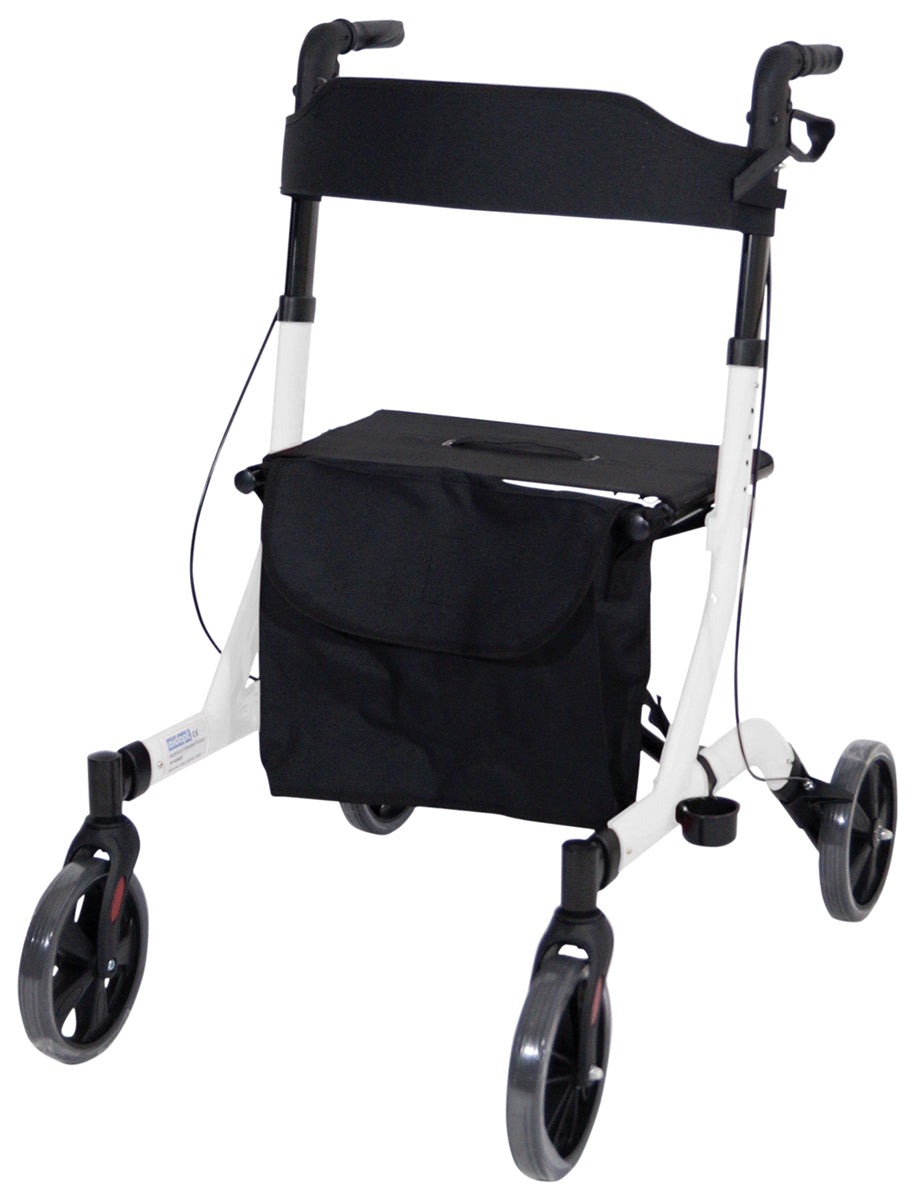 Deluxe Ultra Lightweight Rollator - White